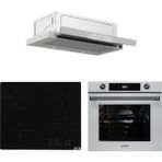 Ferre ve Afm Tech Marka Elektrikli Vitro.cq Ankastre Set ( D037 Sürgülü Aspiratör + FM7701 +V6-04 ) - Siyah