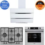 Ferre ve Afm Tech Marka gr Turbolu Inox - Beyaz Dijital Ankastre Set (ED071-WFA WOK+FM7701+FM3251W)