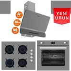 Ferre ve Afm Tech Marka /greyum Antrasit Gri Ultra Sessiz Ankastre Set( D082-SA + FM2210 + FM7710)