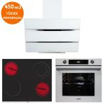 Ferre ve Afm Tech Marka/ Leaf Vitroseramik Elektirikli Beyaz Ankastre Set (MS263 + FM3251W+ FM7701)