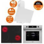 Ferre ve Afm Tech Marka/ Reew Sessiz Vitro. Elektrikli Beyaz Ankastre Set (D078-SA+ MS263 + FM7701)