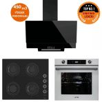 Ferre ve Afm Tech Markalı Age 8 Prog. Turbolu Siyah-Beyaz Ankastre Set (CS205-FA + FM7701+FM3250)