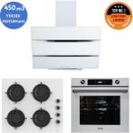 Ferre ve Afm Tech Markalı Pear Turbolu Dijital Beyaz Cam Ankastre Set (CS206-FA + FM7701 + FM3251)