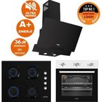 Ferre ve Afm Tech Markalı Silentart Sessiz Eon Siyah-Beyaz Ankastre Set ( D063-SA + FM7301 +FM2200)