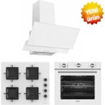 Ferre ve Afm Tech Markalı/ Vivolva 6+1 Turbolu Beyaz Ankastre Set ( SS206 + FM7601 + FM3301W )