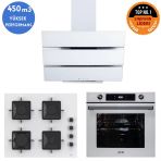 Ferre ve Afm Tech Markalı/ Whıte Luxe Turbolu Beyaz Dijital Ankastre Set (SS206 + FM7701+FM3251W)