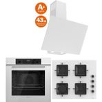 Ferre Whıte Plus Serisi 3lü Cam Ankastre Set (QBL63CB-SS206-D078SA)