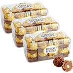 Ferrero Rocher Fındıklı Sütlü Çikolata 200 g 3'lü Paket – Yoğun Aromalı, Şık ve Özel Hediye Seçeneği - 600 gr