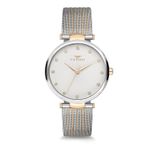 Ferro F2822c-1089-D Quartz Hasır Altın/Gri 33 Mm Kadın Kol Saati
