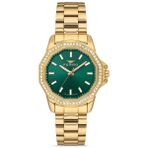 Ferro FL21540AWT-B6 Quartz Altın Rengi Yeşil Kadran 32 mm Kadın Kol Saati - tek ebat
