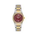 Ferro FL21616AWT-D8 Quartz Çelik Altın/Gri Kırmızı 27 mm Kadın Kol Saati