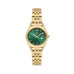 Ferro Fl21618awt-B6 Quartz Çelik Altın Rengi Yeşil Kadran 28 Mm Kadın Kol Saati