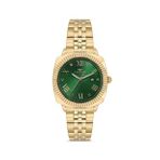 Ferro Fl21625awt-B6 Quartz Çelik Altın Rengi Yeşil Kadran 32 Mm Kadın Kol Saati