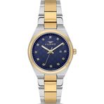Ferro Fl21631awt-D3 Quartz Çelik Altın/Gri Lacivert Kadran 32 Mm Kadın Kol Saati