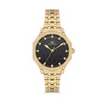 Ferro Fl21632awt-B2 Quartz Çelik Altın Rengi Siyah Kadran 32 Mm Kadın Kol Saati