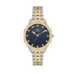 Ferro Fl21632awt-D3 Quartz Çelik Altın/Gri Lacivert Kadran 32 Mm Kadın Kol Saati
