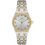 Ferro FL40146A-D Quartz Çelik Altın/gri 30 mm Kadın Kol Saati - Altın - Metalik Gri
