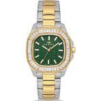 Ferro FL43008A-D6 Quartz Çelik Altın/gri Yeşil Kadran 31 mm Kadın Kol Saati - tek ebat