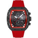 Ferro FM11001D-R Quartz Silikon Kordon Bordo Siyah Kadran 43 mm Erkek Kol Saati - tek ebat