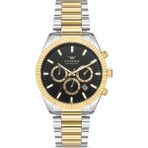 Ferro - FM31289A-D2 43 mm Silver Gold Erkek Saati - Siyah