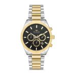 Ferro Fm31289a-D2 Quartz Çelik Altın/Gri Siyah Kadran 43 Mm Erkek Kol Saati