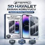 Ferro İphone 14 Pro 5D Hayalet Ekran Koruyucu - Aparatlı Kolay Uygulama - 9H Tam Kaplama Full Cam