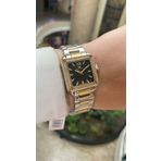 Ferro Quartz Çelik Altın/Gri Siyah Kadran 28 Mm Kadın Kol Saati