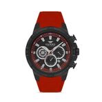 Ferro Quartz Silikon Bordo Siyah Kadran Kronolu 47 Mm Erkek Kol Saati