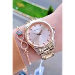 Ferrucci Çelik Zirkon Taşlı Şık Tasarım Kadın Kol Saat+Bileklik - Rose Gold