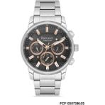 Ferrucci FCF03573M.03 Gümüş Renk Siyah Kadran Tüm Fonksiyonlar Aktif 42 mm Erkek Kol Saati - Gri