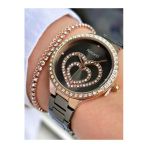Ferrucci Füme Renk Rose Gold Kasa Kalpli Model Kadın Kol Saati + Bileklik Hediyeli