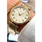 Ferrucci Gold Renk Çelik Sade Şık Kadın Kol Saat+Bileklik Hediye