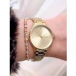 Ferrucci Gold Sade Tasarım Çelik Kadın Kol Saat+Dorika Bileklik Hediye