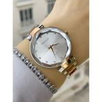 Ferrucci Kesme Camlı 2 Yıl Garantili Kadın Kol Saati ve Bileklik - Rose Gold - Gümüş