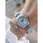 Ferrucci Küçük Vintage Kasa Çelik Kordon 2 Yıl Garantili 3 Atm Kadın Kol Saati+Bileklik FY.03630.1 - Standart