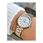 Ferrucci Rose Gold Gümüş Renk Sade Taşlı Model Garantili Kadın Kol Saati + Bileklik