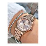 Ferrucci Rose Gold Renk Taşlı Model Şık Dizayn Kadın Kol Saati + Bileklik