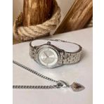 Ferrucci Silver Çelik Şık Kadın Kol Saati+%100 Çelik Kolye Hediye