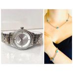 Ferrucci Silver Çelik Şık Kadın Kol Saati+Nazarlıklı Set Hediye