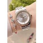 Ferrucci Silver&Rose Çelik Taşlı Kadın Kol Saat+Bileklik Hediye