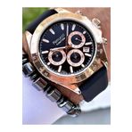 Ferrucci Siyah Rose Gold Renk Silikon Kordon Fonksiyonlu 2 Yıl Garantili Erkek Kol Saati + Bileklik