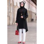 Feryal Büyük Beden Pantolon Tunik Tesettür Takım - Siyah - 50