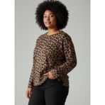 Ferz Leopar Desenli Iki Iplik Büyük Beden Sweatshirt - 44