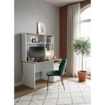 Ferza Mobilya Çalışma Masası Ev Ofis - Raflı Kitaplıklı Genç , Çocuk Çalışma Masası - 152*110*52 - Beyaz - Atlantik Çam