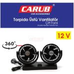 Fesan Carub 12 Volt Çiftli Torpido Üstü Vantilatör Ayarlı
