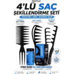 FESTİLO Mucizevi Hacim Ve Dalga Saç Şekillendirme Tarak Seti 4'Lü Wax Ve Şekil Tarak Seti