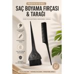 FESTİLO Profesyonel Saç Boyama Fırçası ve Krepe Tarağı Seti 2’li Kuaför Tipi Tarak Fırça