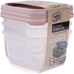 Festiva Kare Saklama Kabı 250ML - Pembe (5 Adet)