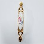 Festival FESTİVAL MİRAY 96 mm Metal Gold porselen çiçek desenli / 5 ADET - Altın
