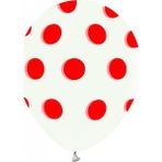 Festivall Balon Şeffaf Kırmızı Puantiyeli 10'lu - 10 Adet